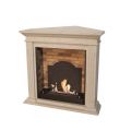 Schouw Cadiz corner fossilstone inclusief bio ethanol brander, inbouwunit L steendecor met medaillon Xaralyn  23